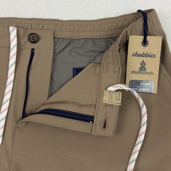 Chubbies Everywear Shorts Mens XXL Tan Tahoes 8” Inseam Performance Golf NWT - Picture 8 of 14